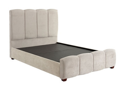 DS Living Chloe Panel Luxury Crushed Velvet Upholstered Bed Frame Kensington Silver