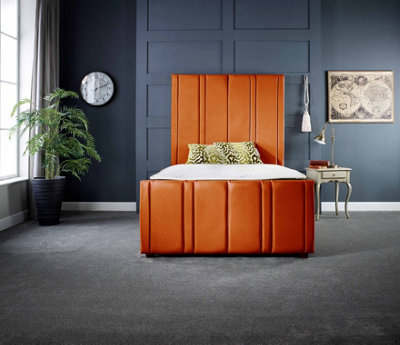 Burnt orange outlet velvet headboard