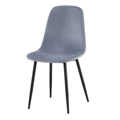 DS Living Luxe Dining Chair 2pc Blue Mirage Black Powder Legs