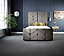 DS Living Milly Chevron 6FT Super King Upholstered Bed Frame in Soft Touch Charcoal Grey Velvet