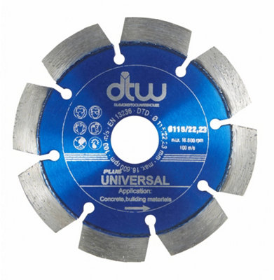 DTW Plus Universal Diamond Blade 115mm/4.5" x 22.23