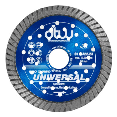 DTW Pro Turbo Universal Diamond Blade 115mm/4.5" x 22.23