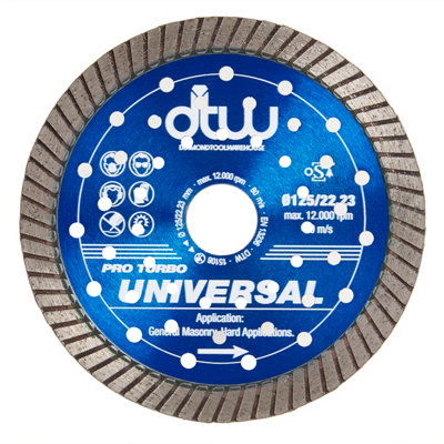 DTW Pro Turbo Universal Diamond Blade 125mm/4.5" x 22.23