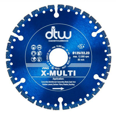 DTW Pro X-Multi Saw Diamond Blade 125mm/5" x 22.23