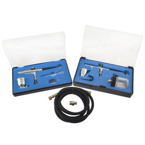 Dual Action Airbrush Air Brush Spray Gun Complete Kit 0.3mm Nozzle Hobby Paint