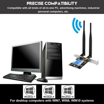 Dual Band PCIE Network Card 433Mbps with Bluetooth 4.0 for Desktop-2.4GHz & 5GHz Support