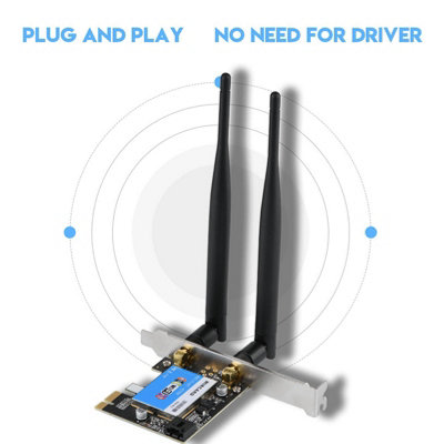 Dual Band PCIE Network Card 433Mbps with Bluetooth 4.0 for Desktop-2.4GHz & 5GHz Support