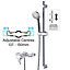 Dual Control Thermostatic Exposed Shower Mixer Valve 137mm 150mm Centres + Riser