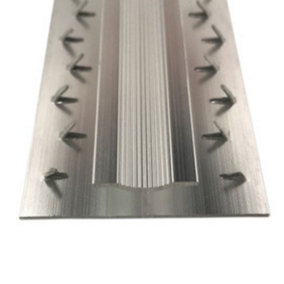 Dual Edge Trim Silver 3ft / 0.9metres Carpet To Carpet Threshold Bar Strip