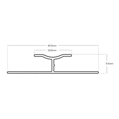 Dual Edge Trim Silver Long 9ft / 2.7metres Carpet To Carpet Threshold Bar Strip
