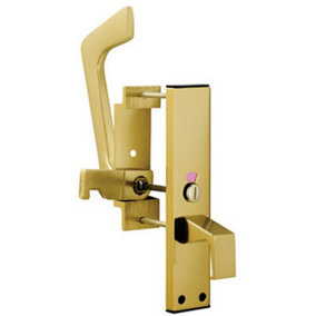 Dual Handed Disabled Toilet Handle Set DDA Compliant Gold Anodised Aluminium