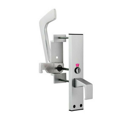 Dual Handed Disabled Toilet Handle Set DDA Compliant Satin Anodised Aluminium