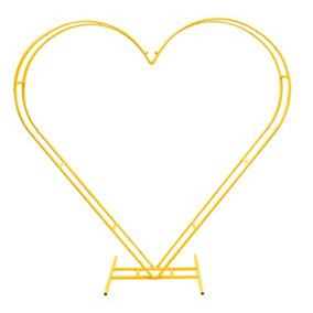 Dual Heart Gold Arch Stand Metal Frame - 6.8ft x 6.5ft , Gold