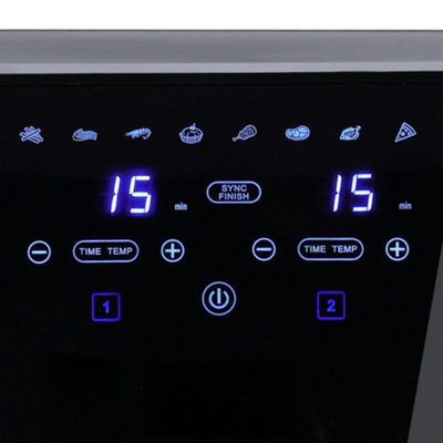 Just Perfecto 8-in-1 Airfryer XXL 8L 1700W - Heißluftfritteuse Mit Touchscreen & 2 Körben, Grau