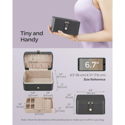 Dual-Layer Portable Jewellery Organizer, Travel Storage Case, Compact ...