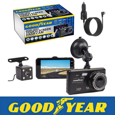 Dual Lens Touch Screen Dash Cam with Reverse Camera 4" HD Display Night Vision