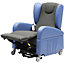 Dual Motor Rise and Recline Lounge Chair - Wipe Clean PU Fabric Black and Blue
