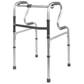 Dual Rise Lightweight Aluminium Folding Walking Frame - Height Adjustable Legs