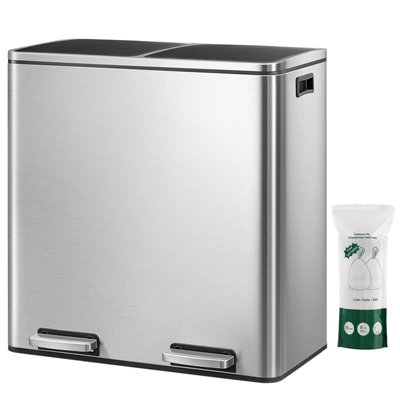 dual-rubbish-bin-2-x-30l-trash-can-metal-step-bin-with-dual