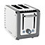 Dualit Architect 2 Slot Grey Body With Stainless Steel Panel Toaster