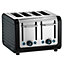 Dualit Architect 4 Slot Black Body With Metallic Charcoal Panel Toaster
