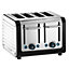 Dualit Architect 4 Slot Black Body With White Panel Toaster