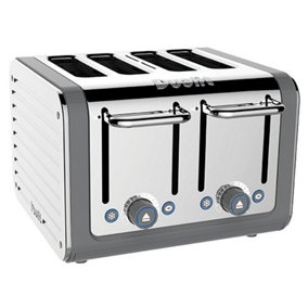 Dualit Architect 4 Slot Grey Body With Stainless Steel Panel Toaster