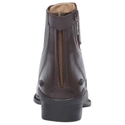 Bottes en cuir zippées et élastiquées, largeur confort, marron