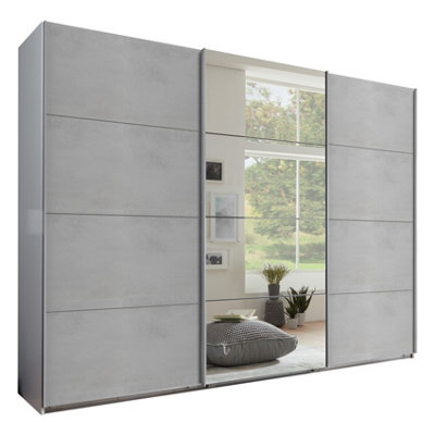 DUBLIN grey 3 Door Sliding Wardrobe