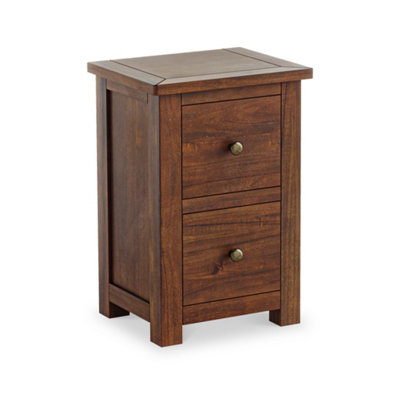 Duchy Acacia 2 Drawer Bedside Table Brown Fully Assembled - By Roseland Furniture