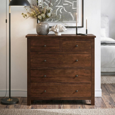 Duchy Acacia XL 2 Over 3 Chest Of Drawers - Fully Assembled - By ...