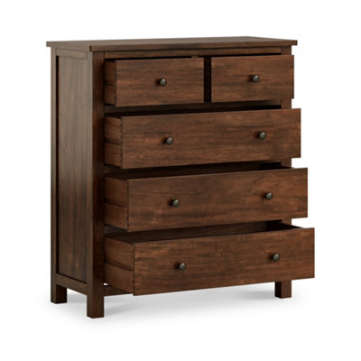 Duchy Acacia XL 2 Over 3 Chest Of Drawers - Fully Assembled - By ...