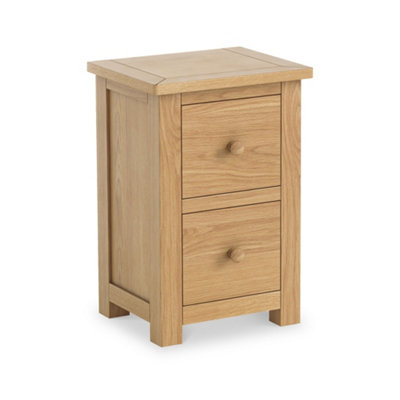 Duchy Oak 2 Drawer Bedside Table Fully Assembled - By Roseland Furniture