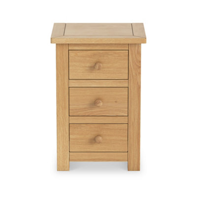 Duchy Oak 3 Drawer Bedside Table Fully Assembled - By Roseland Furniture