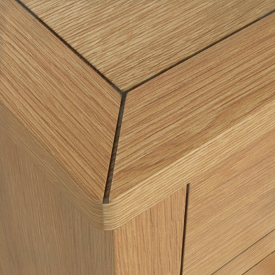 Duchy Oak 3 Drawer Bedside Table Fully Assembled - By Roseland Furniture