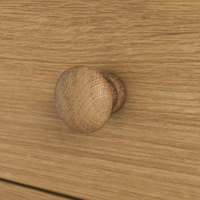 Duchy Oak 3 Drawer Bedside Table Fully Assembled - By Roseland Furniture