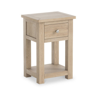 Duchy Washed Oak 1 Drawer Bedside Table Fully Assembled - By Roseland Furniture