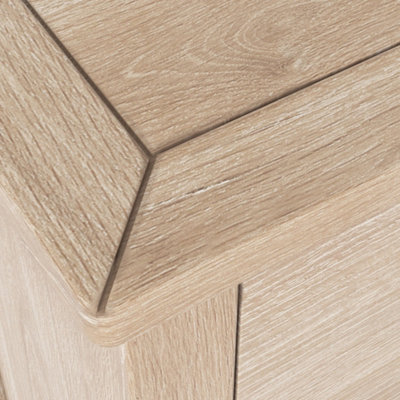 Duchy Washed Oak 3 Drawer Bedside Table - Fully Assembled By Roseland Furniture