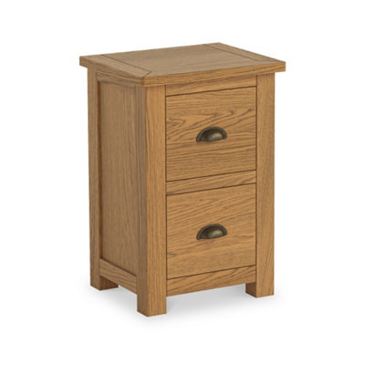 Duchy Waxed Oak 2 Drawer Bedside Table - Fully Assembled By Roseland Furniture