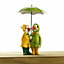 Duck Couple with Umbrella Ornament