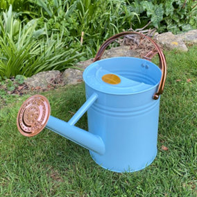 Duck Egg Blue & Copper Metal Watering Can (3.5 Litre)