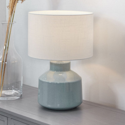 Duck Egg Blue Crackle Effect Table Lamp