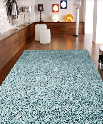 Duck Egg Blue Thick Shaggy Rug - California - 240x330cm (8'x11'3")