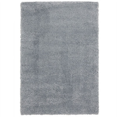 Duck Egg Modern Shaggy Plain Easy To Clean Dining Room Rug-80cm X 150cm