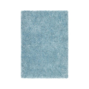 Duck Egg Plain Rug, 50mm Thickness Anti-Shed Handmade Rug, Modern Shaggy Rug for Bedroom, & Dining Room-110cm X 160cm