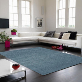 Duck Egg Shaggy Modern Plain Easy to clean Rug For Bedroom & Living Room -160cm X 230cm