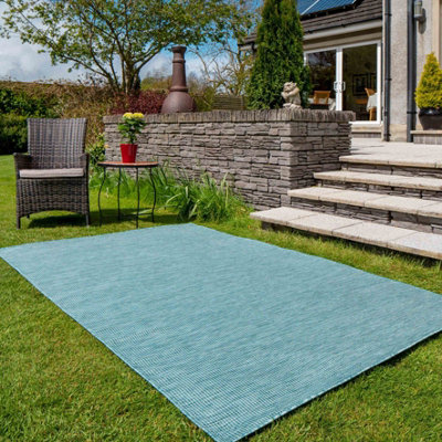 Duck Egg Soft Plastic Value Indoor Outdoor Weatherproof Washable Area Rug 117x170cm