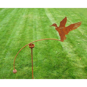 Duck Flying Wind Rocker Single Bare Metal/Ready to Rust - Steel - L66 x W54 x H148.5 cm
