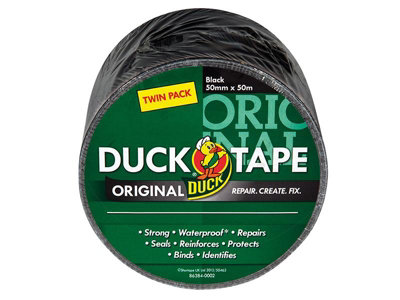 Duck Tape Original 50Mm X 50M Black (2 Pack)