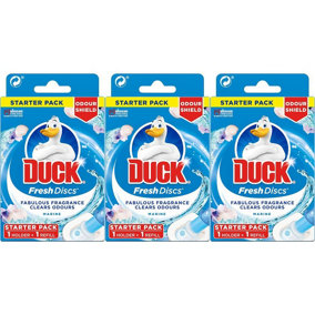 Duck Toilet Cleaner Fresh Discs Holder Marine, 36ml (Pack of 3)